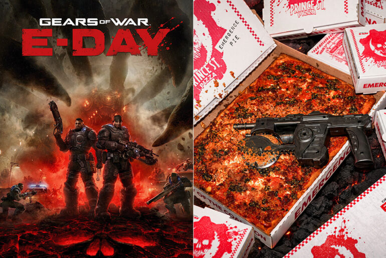 Xbox Prince Street Pizza Gears of War Lancer Cutter