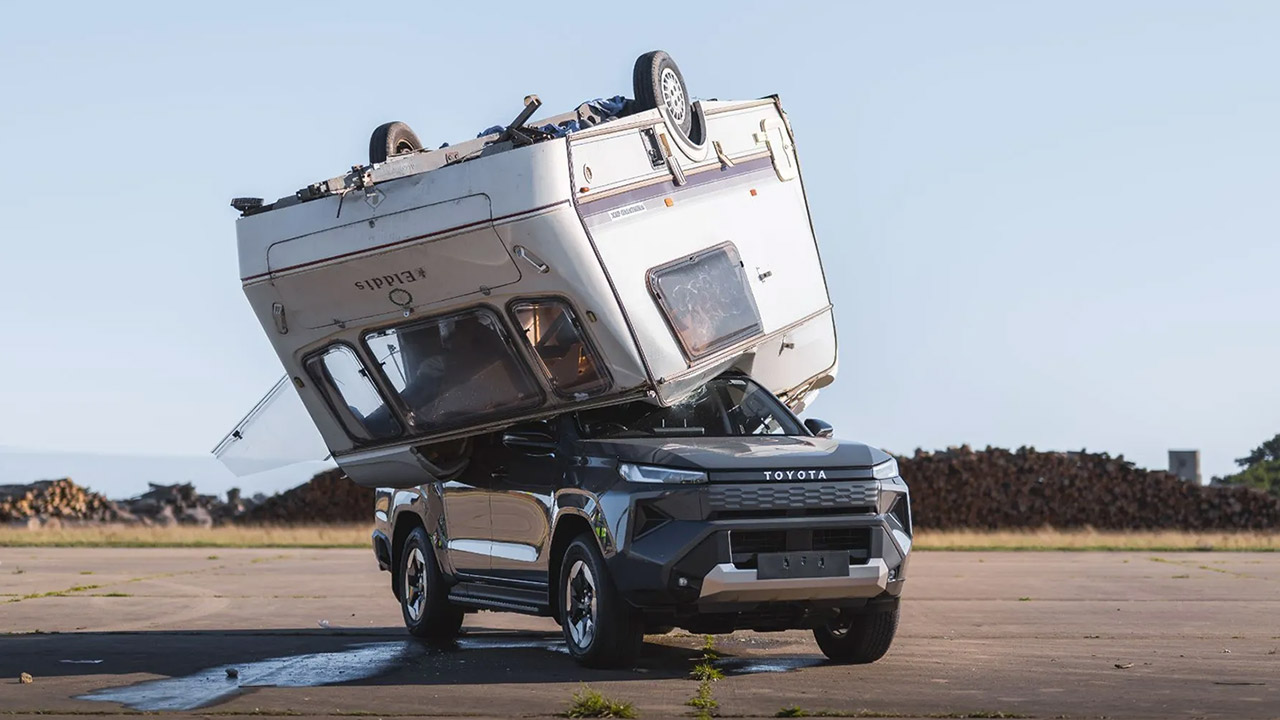 Toyota Electric Hilux Falling Caravan Top Gear