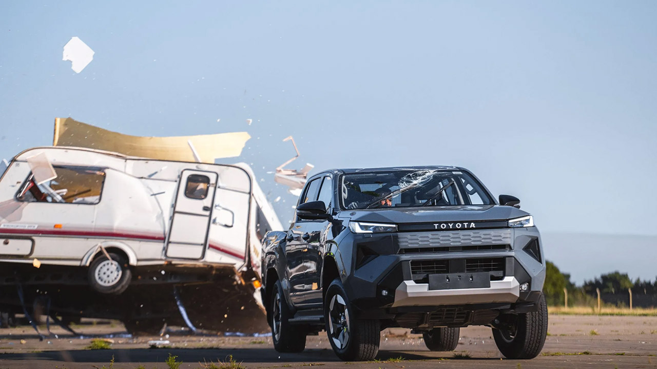 Toyota Electric Hilux Falling Caravan Top Gear