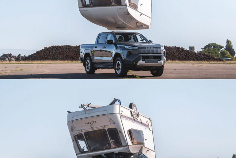 Toyota Electric Hilux Falling Caravan Top Gear
