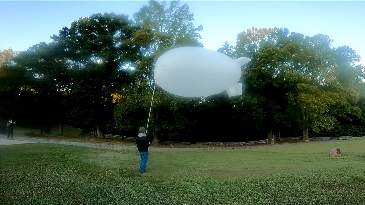 Avery Flies 27-Foot Blimp