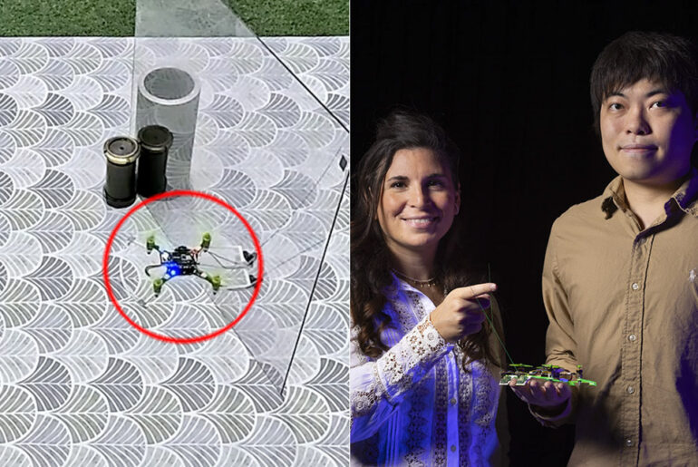Bio-Inspired Whiskers Tiny Drones Touch