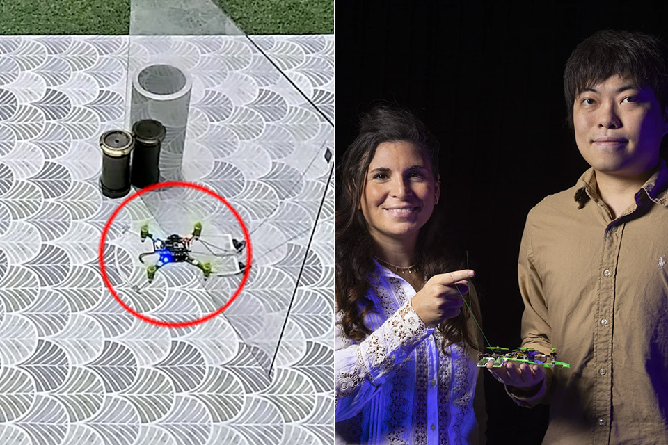 Bio-Inspired Whiskers Tiny Drones Touch