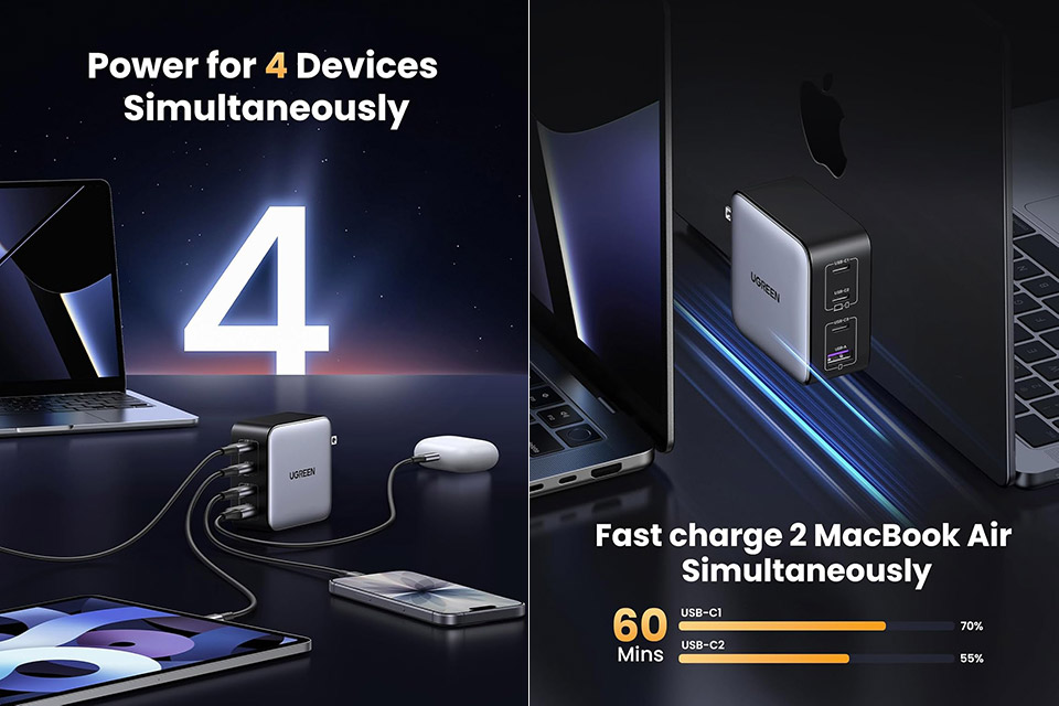 UGREEN 100W Nexode USB-C 4-Port Charger