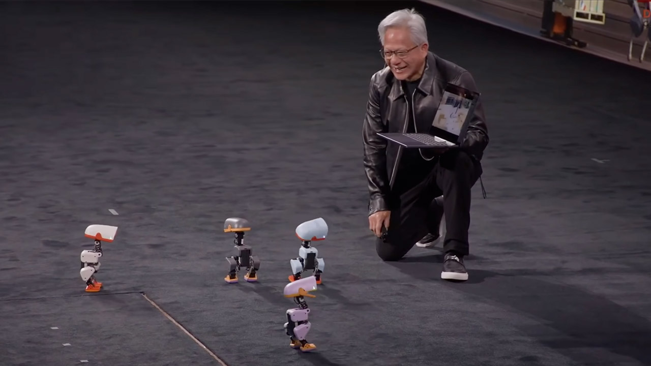Microduck Robots Jensen Huang GTC Berlin Keynote