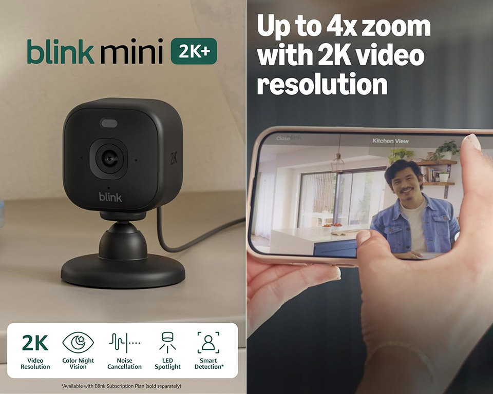 Blink Mini 2K+ Indoor Outdoor Security Camera