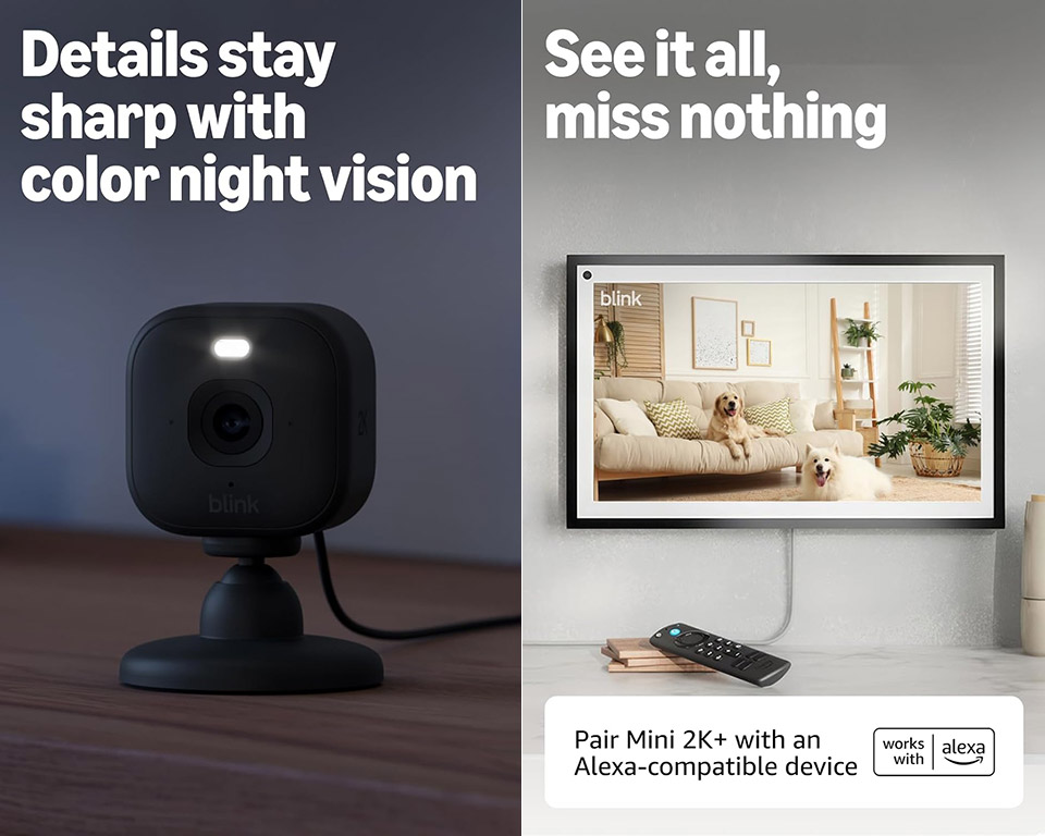 Blink Mini 2K+ Indoor Outdoor Security Camera
