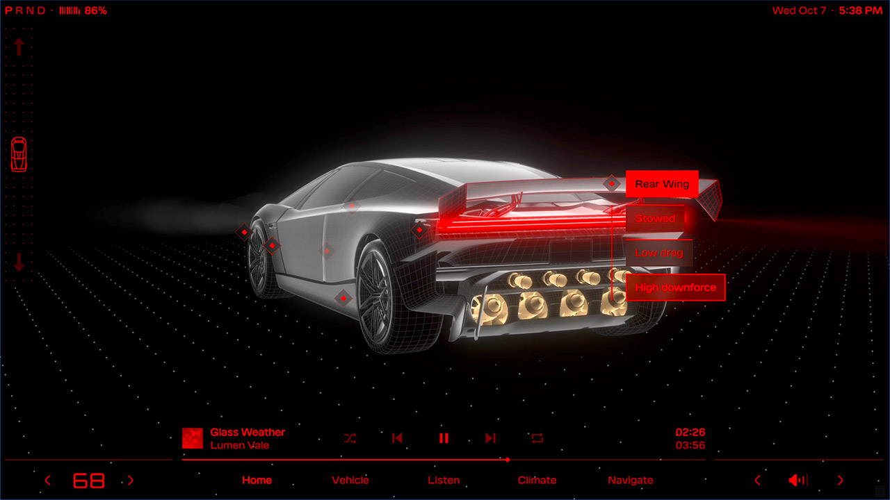 New Tesla Roadster User Interface Walkthrough Tour