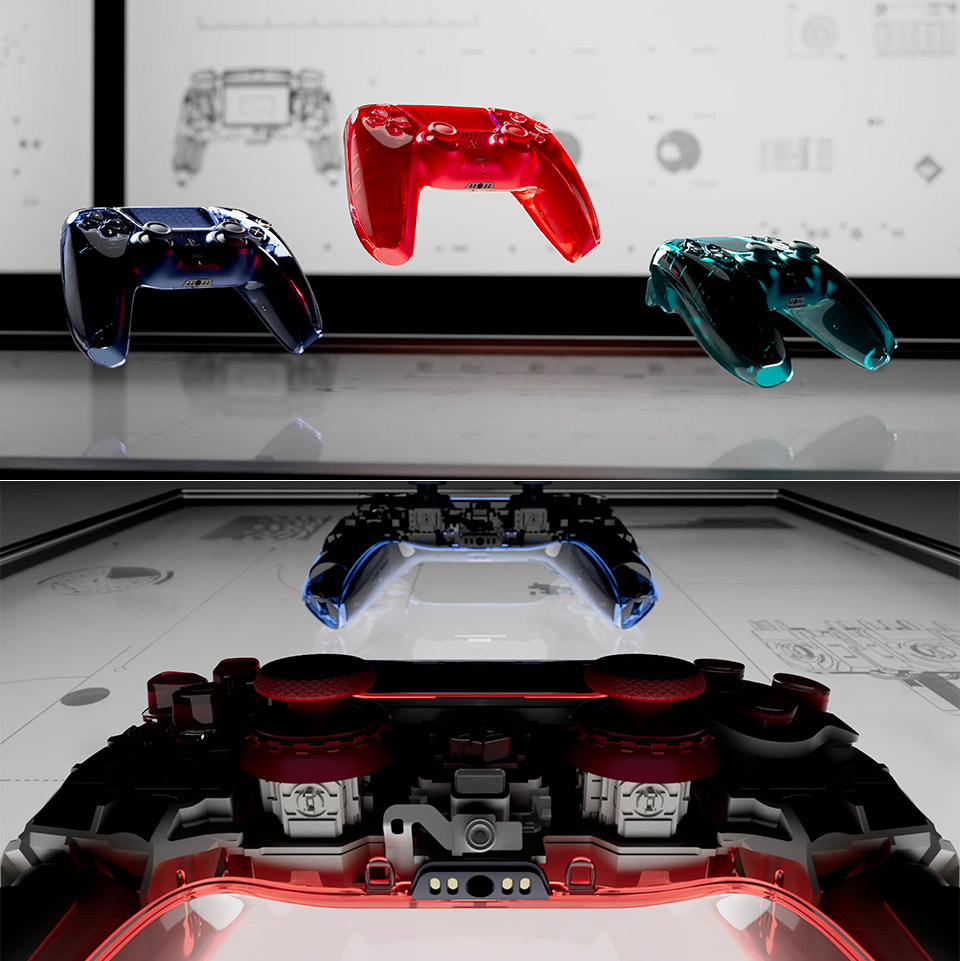 Sony Prism Collection See-Through Transparent PS5 DualSense Controllers