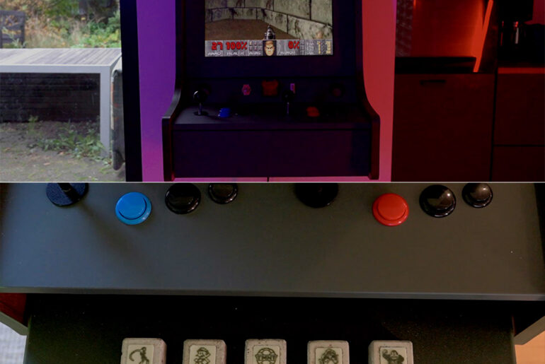 Custom DIY Arcade Cabinet Machine Concrete Cartridges