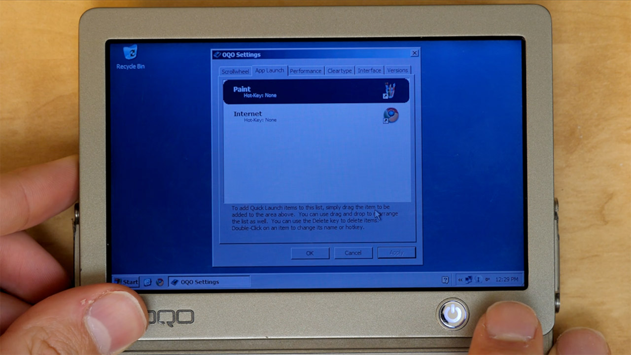 OQO Model 01 Tablet Windows XP 2004